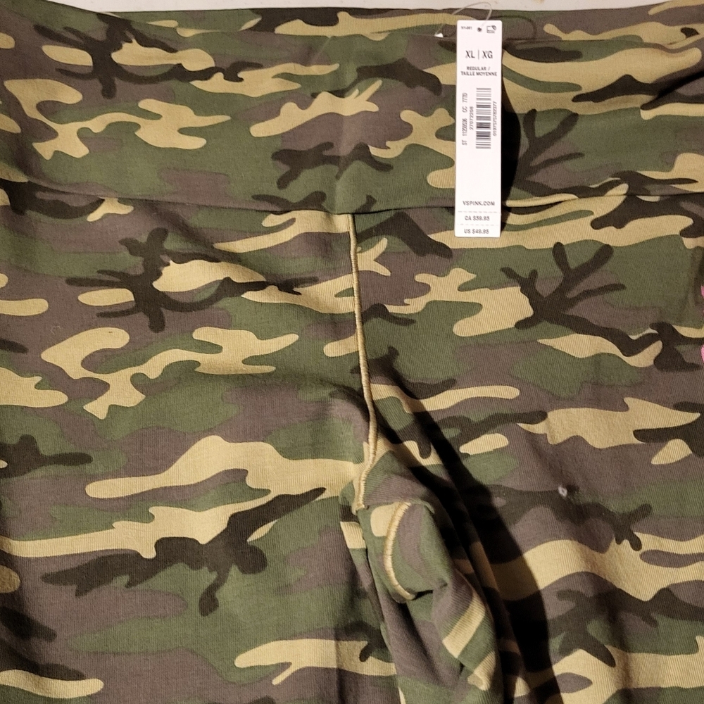 PINK Camouflage Flare  PANTS with Olive Accents - Picture 2 of 5
